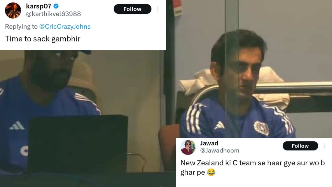 Fans fume as Gambhir’s India lose first ever home ODI series to NZ. [Source - @atomickohli17/x]